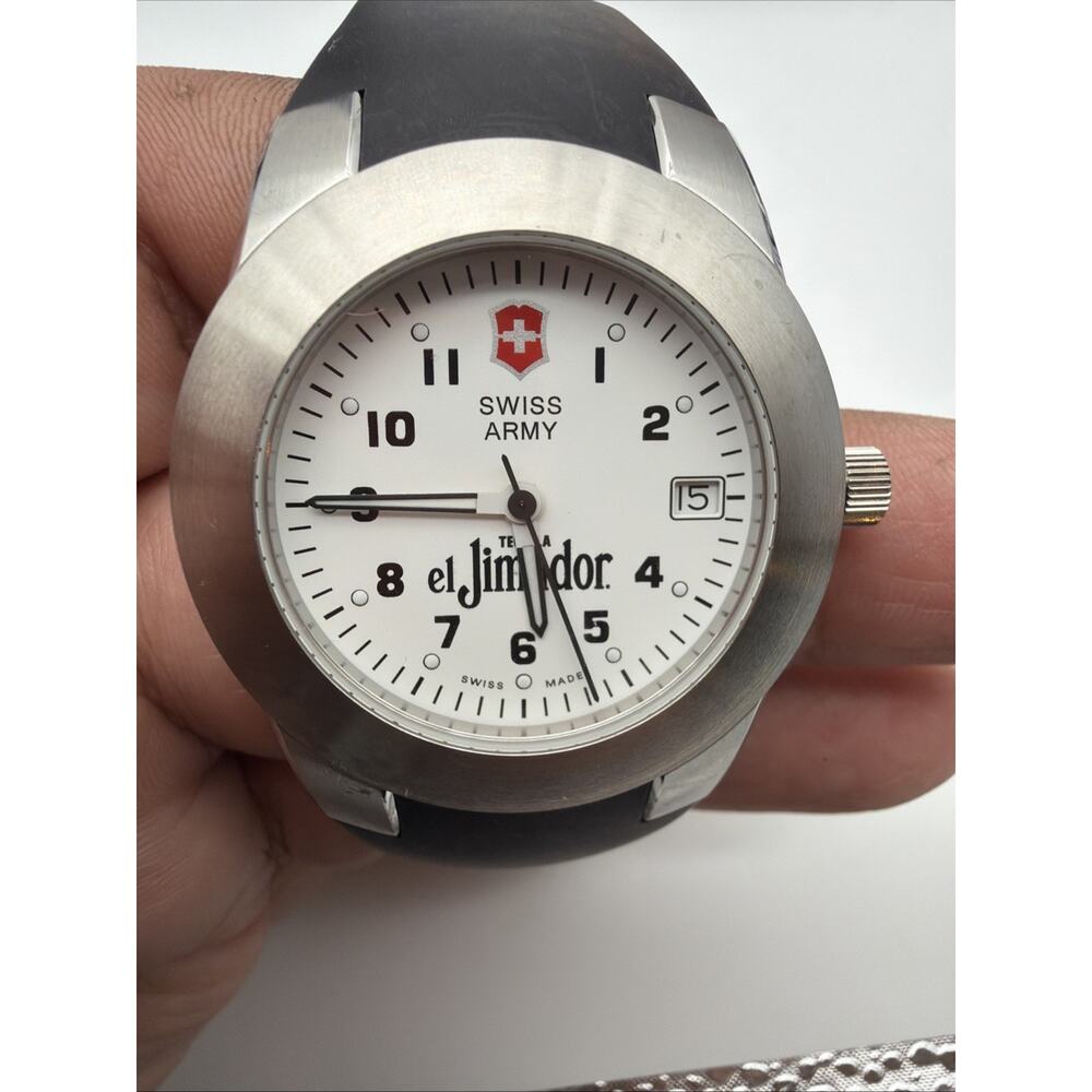 Men's 38mm Silver Tone Victrinox Swiss Made Swiss Army Watch Tequila El Jimador